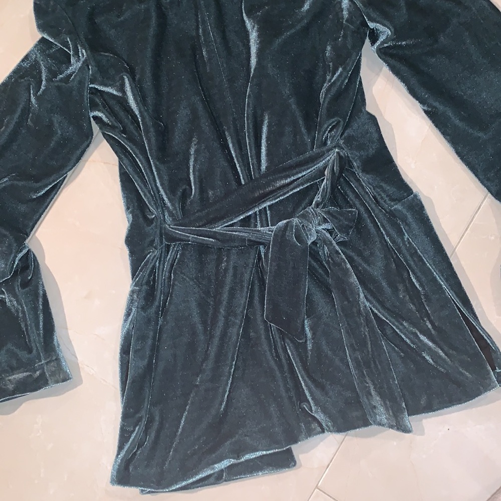 NWOT Velvet Blazer - Dark Teal - Picture 5 of 6